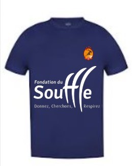 Maillot bleu marine de l’édition 2026, avec le logo de la Fondation du Souffle